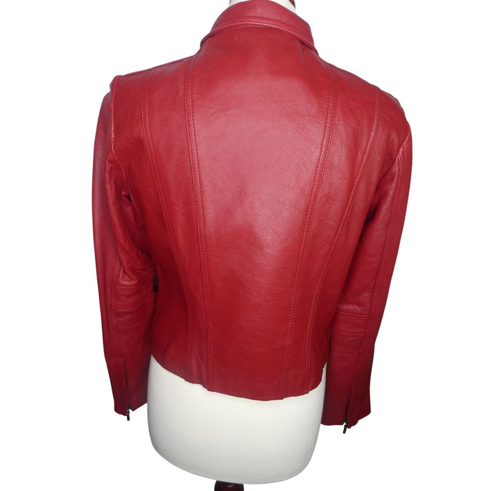 Kenneth Cole Reaction Red Leather Jacket - Picture 5 of 8